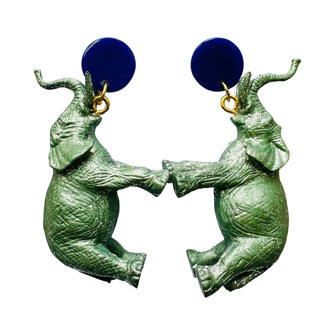 Holst + Lee Earrings Green Elephant Earrings