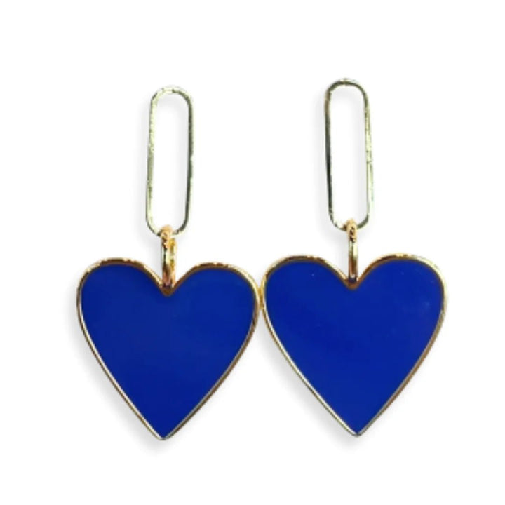 Holst + Lee Earrings Royal Blue Hearts on Fire Earrings