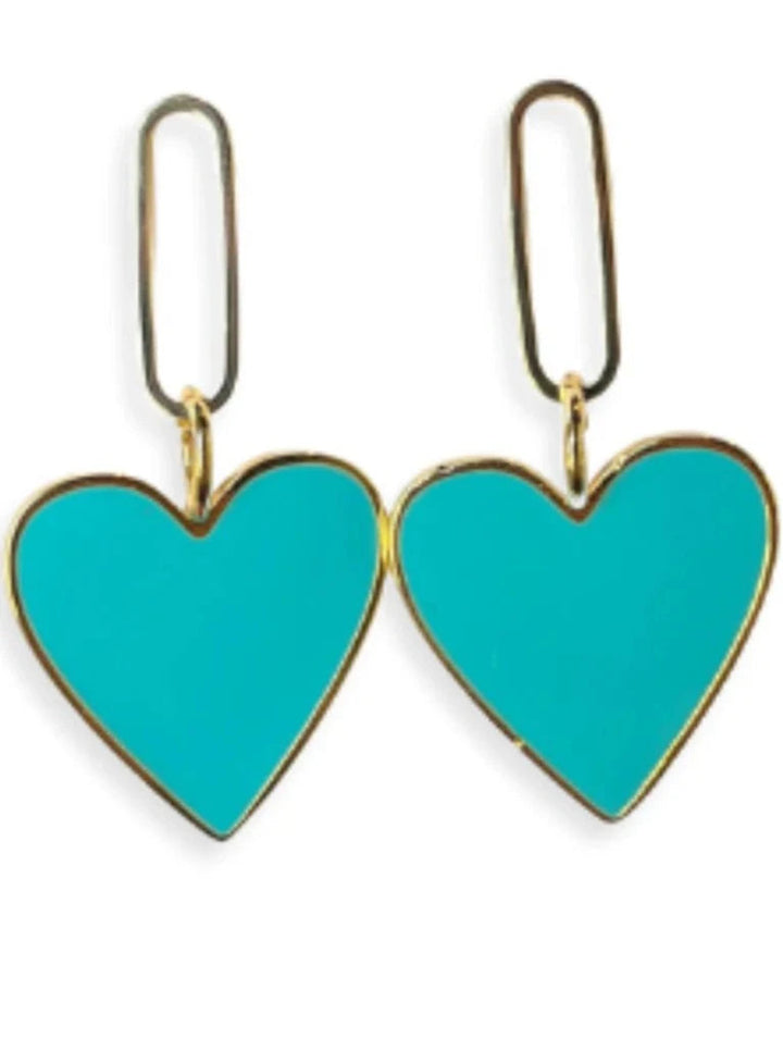 Holst + Lee Earrings Turquoise Hearts on Fire Earrings