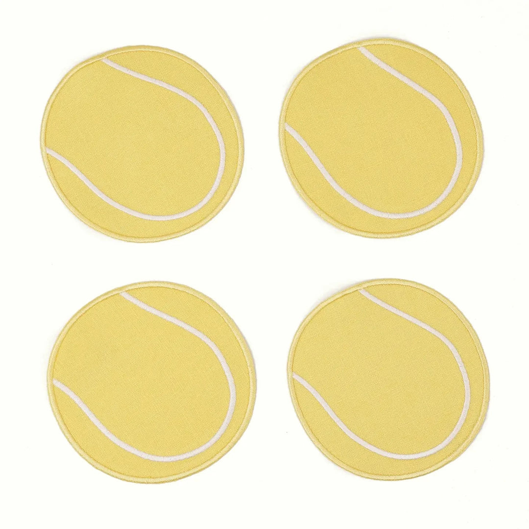 House of Gleason Cocktail Napkins Tennis Ball Linen Cocktail Napkins