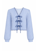 Jane Top in Blue Italian Stripe