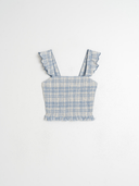 Indi and Cold Top Plaid Ruffle Tank