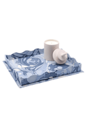 Inner Child Decorative Tray Nesting Scalloped Hand-Marbled Trays in Ocean Wave