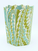 Inner Child Storage Bin Hand-Marbled Scallop Waste Bin / Storage Bin in Robin Blue