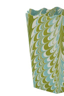 Inner Child Storage Bin Hand-Marbled Scallop Waste Bin / Storage Bin in Robin Blue