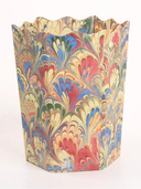 Inner Child Waste Bin Hand-Marbled Scallop Waste Bin in Multicolor