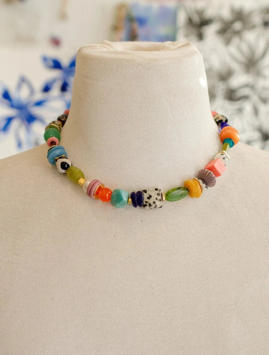 Jill Makes Necklace Georgie Chunky Beaded Statement Necklace