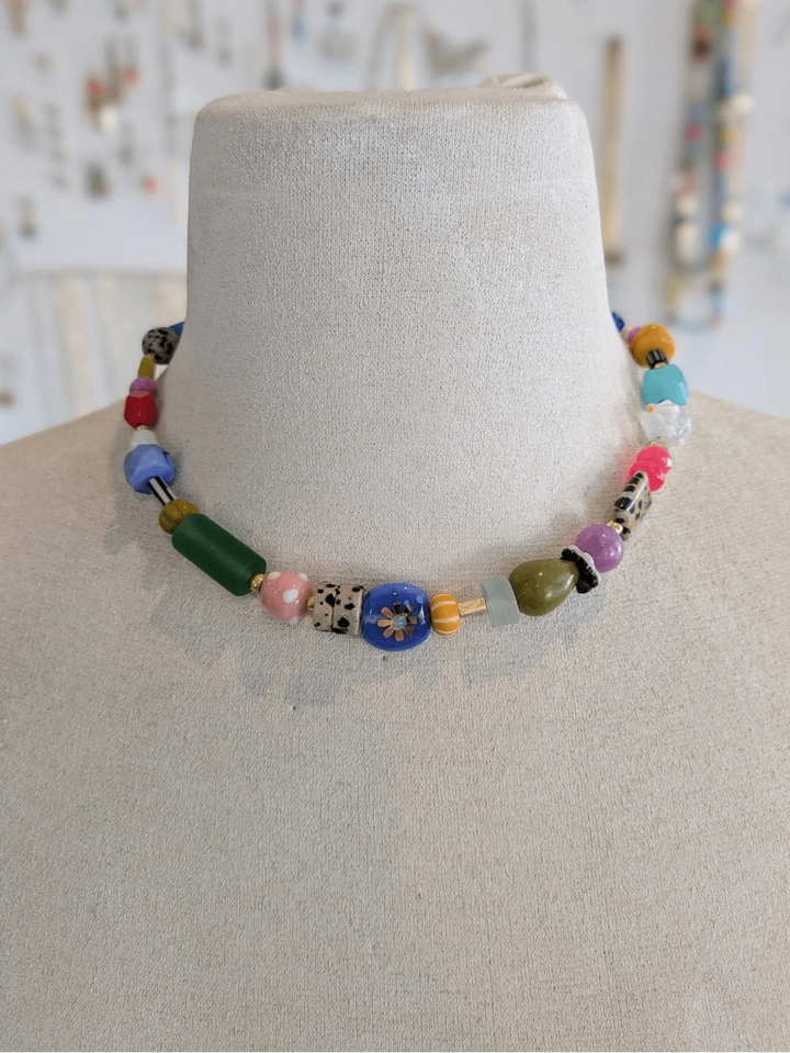 Jill Makes Necklace Winona Bright Colorful Beaded Necklace