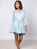 Juliet Dunn Dress Aqua & Blue Mini Dress