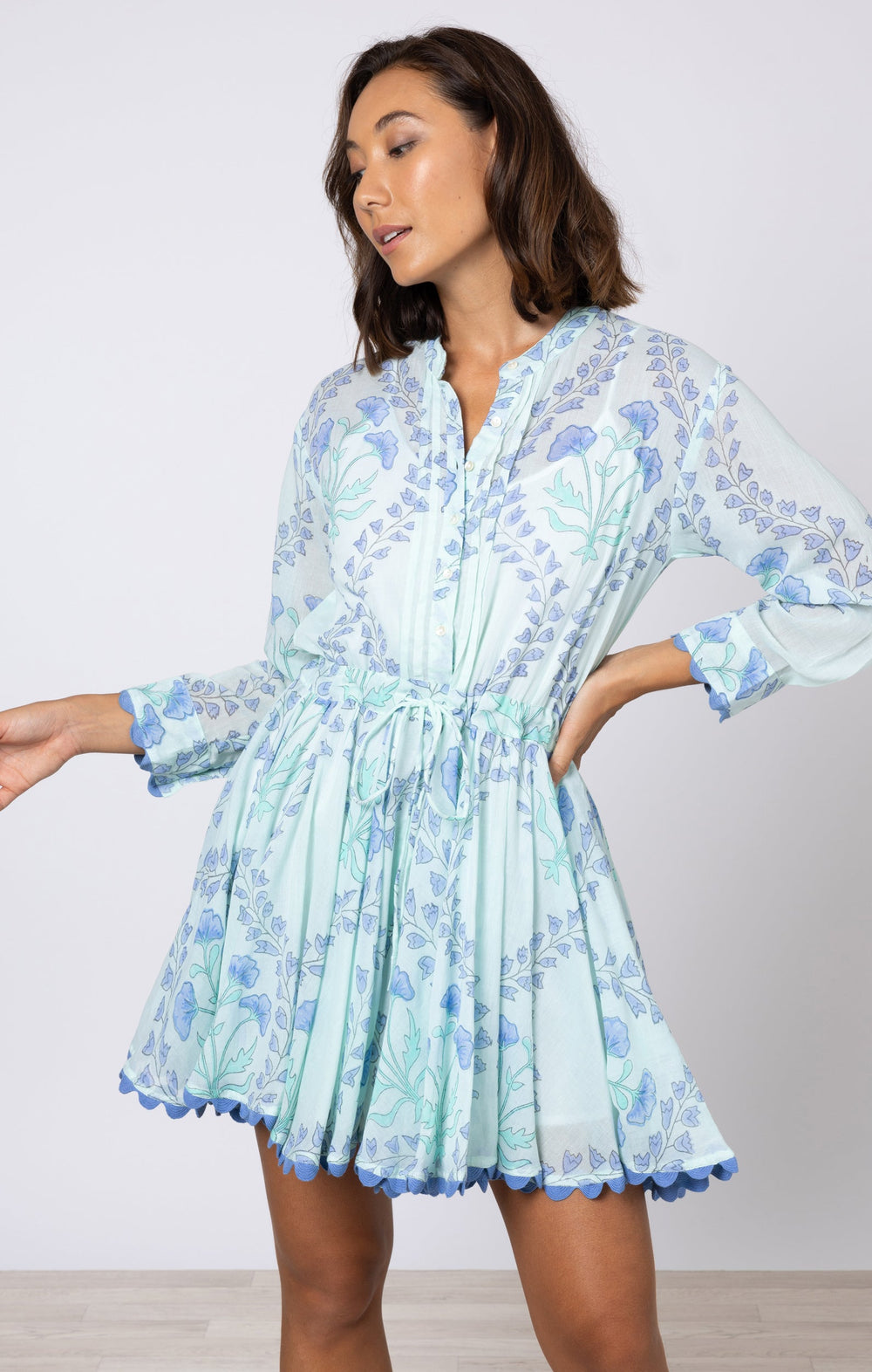 Juliet Dunn Dress Aqua & Blue Mini Dress