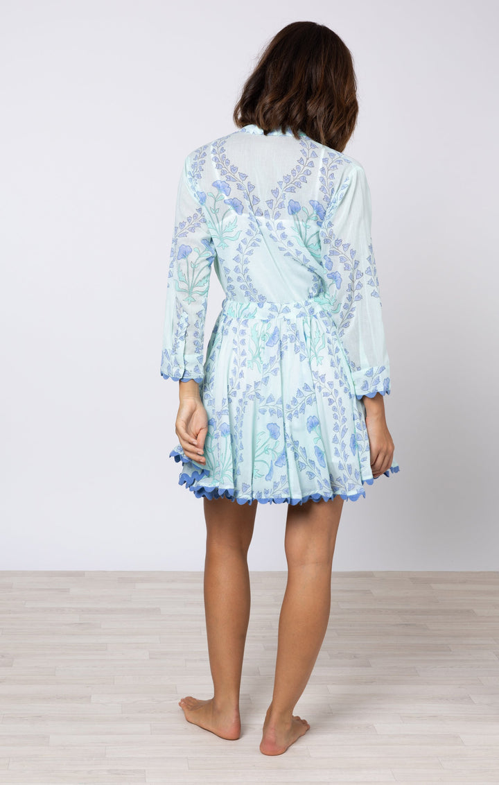 Juliet Dunn Dress Aqua & Blue Mini Dress