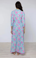 Juliet Dunn Dress Aqua & Fuchsia Maxi Dress
