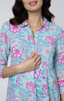 Juliet Dunn Dress Aqua & Fuchsia Maxi Dress