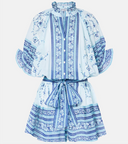 Juliet Dunn Dress Blouson Dress in China Blue