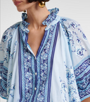 Juliet Dunn Dress Blouson Dress in China Blue