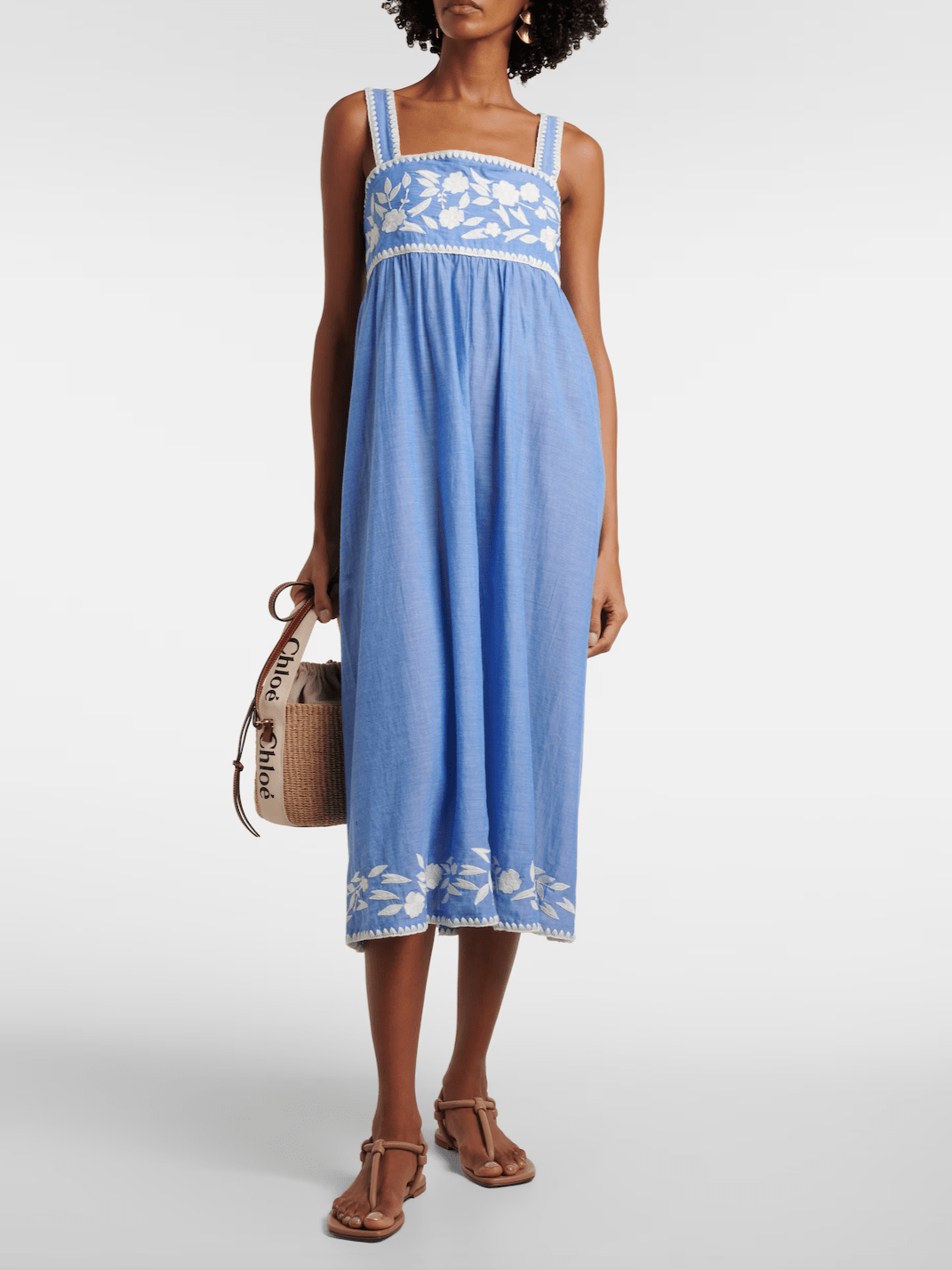 Juliet Dunn Dress Chambray Tie Back Dress