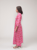 Pink Floral Print Maxi Dress