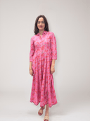 Juliet Dunn Dress Pink Floral Print Maxi Dress