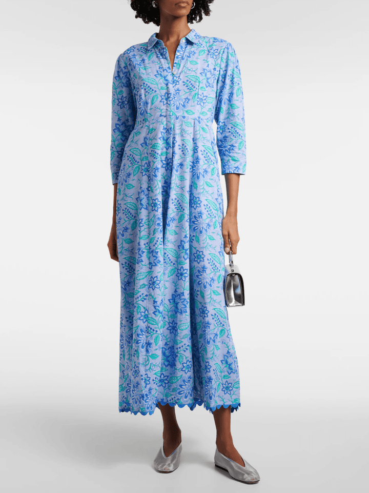 Juliet Dunn Dress Powder Blue & Royal Blue Maxi Dress