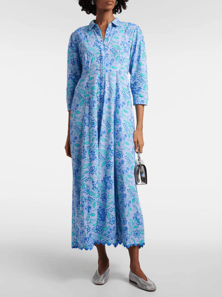 Powder Blue & Royal Blue Maxi Dress Size 4 / Blue