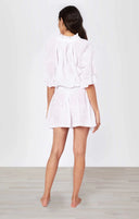 Juliet Dunn Dress White Blouson Dress with Embroidery
