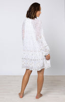 Juliet Dunn Dress White Frill Tunic Mini Dress