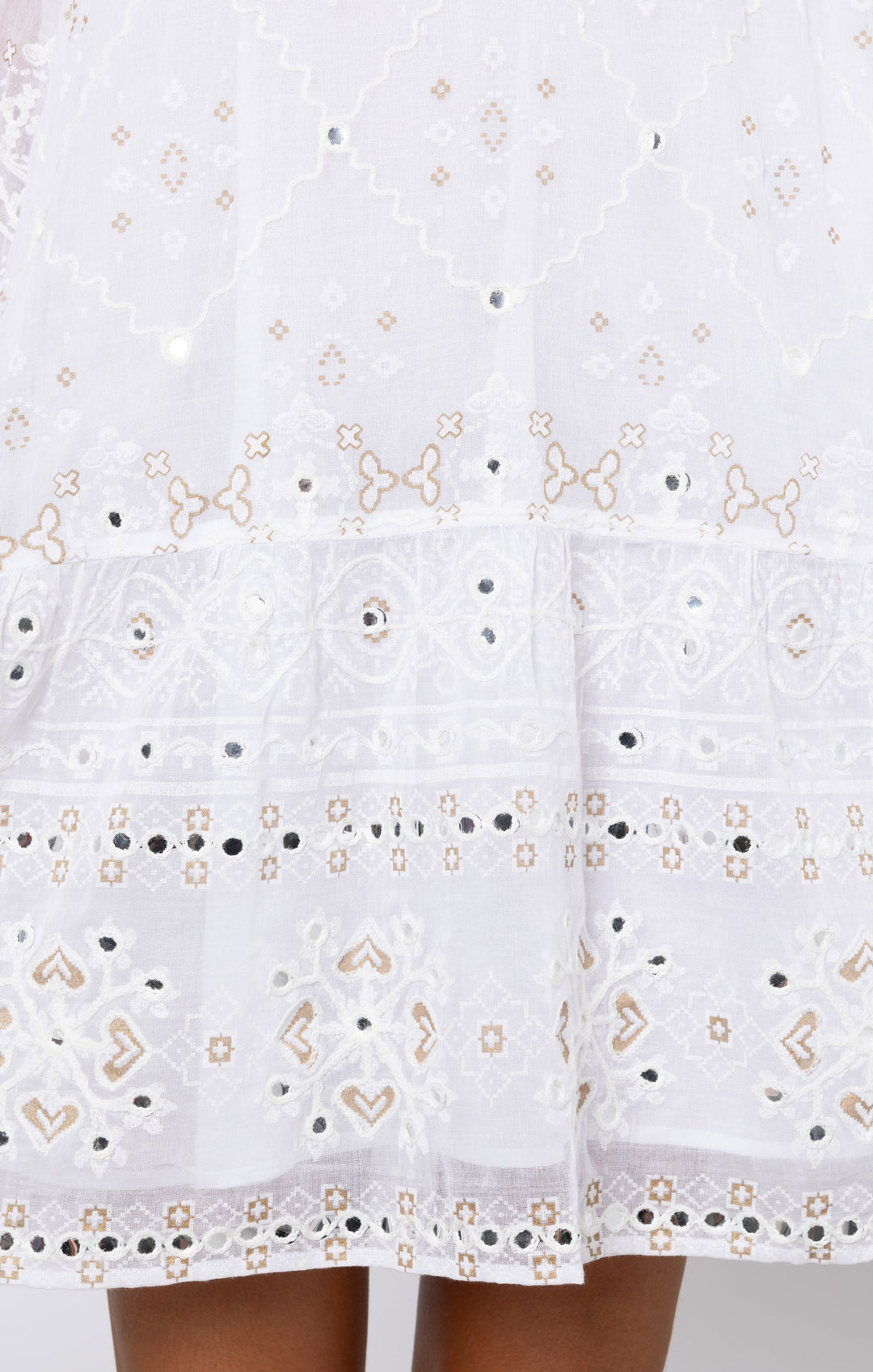 Juliet Dunn Dress White Frill Tunic Mini Dress