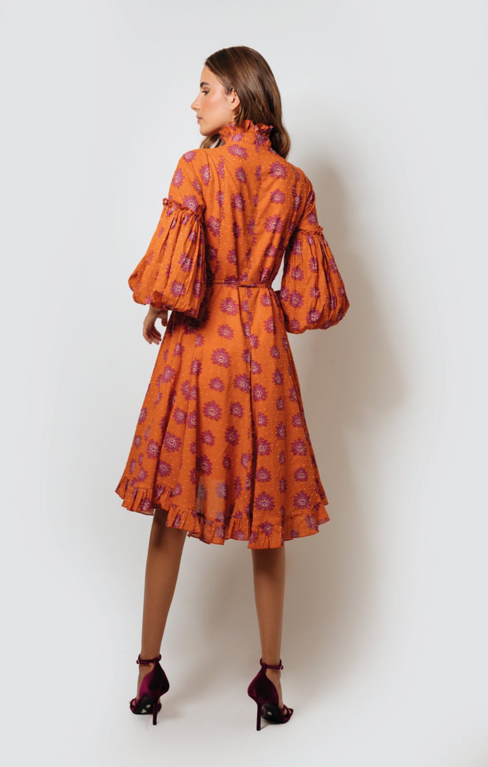Kleid Dress Agatha Mini Dress in Flower Orange