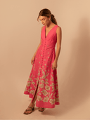 Kleid Dress Isla Maxi in Magenta Daisy