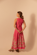 Kleid Dress Isla Maxi in Magenta Daisy