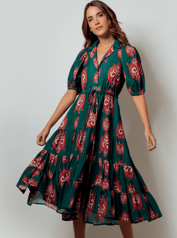 Kleid Dress Kleid | Danielle Midi Dress in Scherazde Green