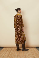 La Maise Dress Bianca Velvet Midi Dress in Hydrangea