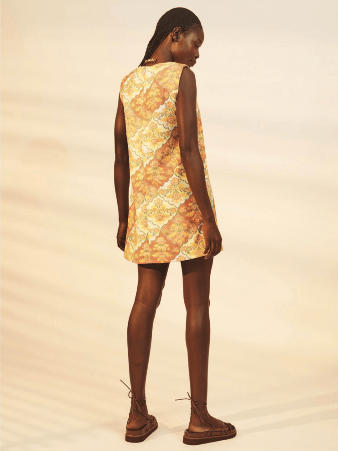 La Maise Dress Kataya A-Line Mini Dress in Tablecloth Print