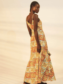 La Maise Dress Kataya Midi Dress in Tablecloth Print