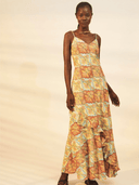 La Maise Dress Kataya Midi Dress in Tablecloth Print