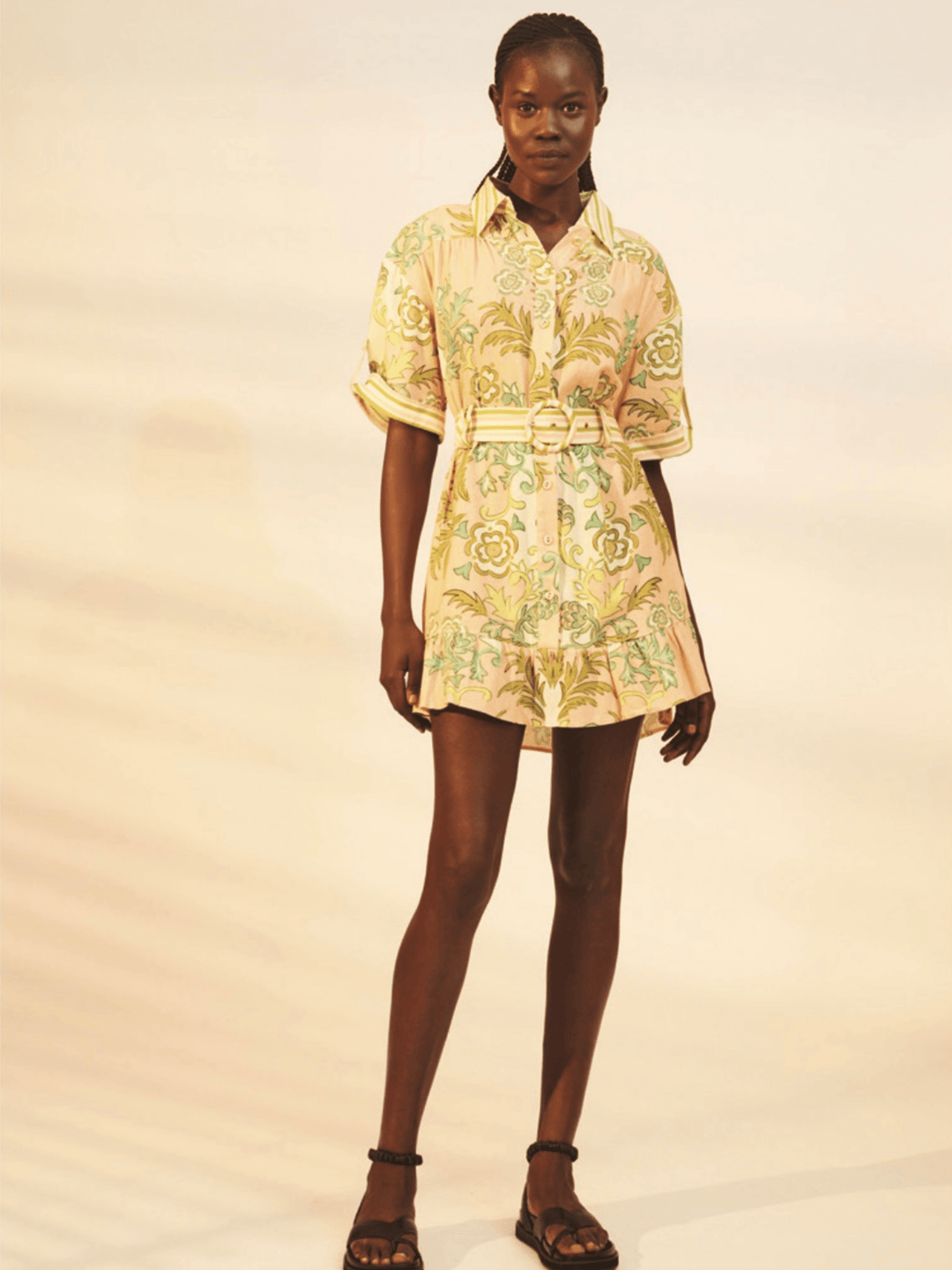 La Maise Dress Lucia Mini Dress in Pink Placement Print
