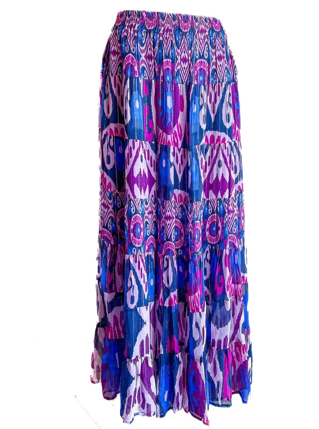 La Plage skirt Jaipur Maxi Skirt in Island Ikat Violet Blues