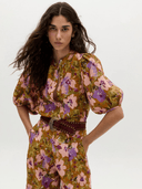 Lanhtropy Pants Culotte Linen Pants in Marly Print