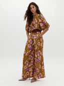 Lanhtropy Pants Culotte Linen Pants in Marly Print