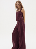 Lanhtropy Pants Vincent Linen Pants in Deep Merlot