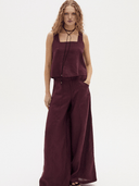 Lanhtropy Pants Vincent Linen Pants in Deep Merlot