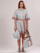 Las Sureñas Dress Africa Light Blue Poplin Short Dress