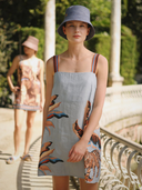 Las Sureñas Dress Light Blue Bali Tiger Short Dress