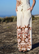 Las Sureñas Pant White Flower Tiger Pant