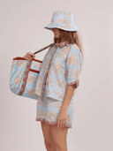 Las Sureñas Top Africa Light Blue Short Sleeve Shirt
