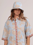 Las Sureñas Top Africa Light Blue Short Sleeve Shirt