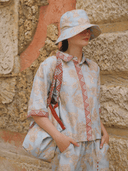 Las Sureñas Top Africa Light Blue Short Sleeve Shirt