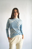 Las Sureñas Top Safari Light Blue Cashmere Sweater