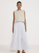 Laude Tank Cropped Knit Cotton Tank in Ivory