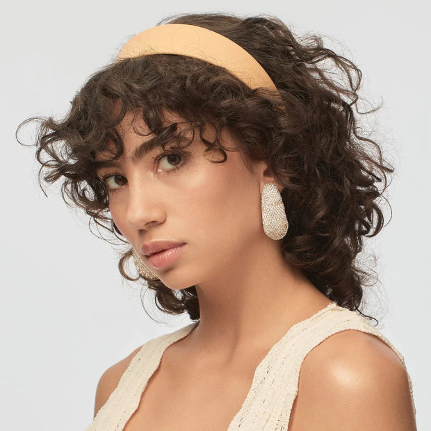 Lele Sadoughi Earrings Lele Sadoughi | Crystal Pave Dome Hoop Clip On Earrings